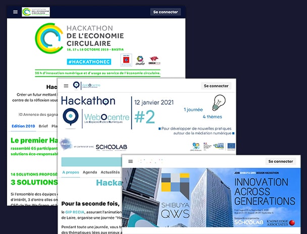 Visuelle de présentation de plusieurs sociétés de la plateforme Injetct