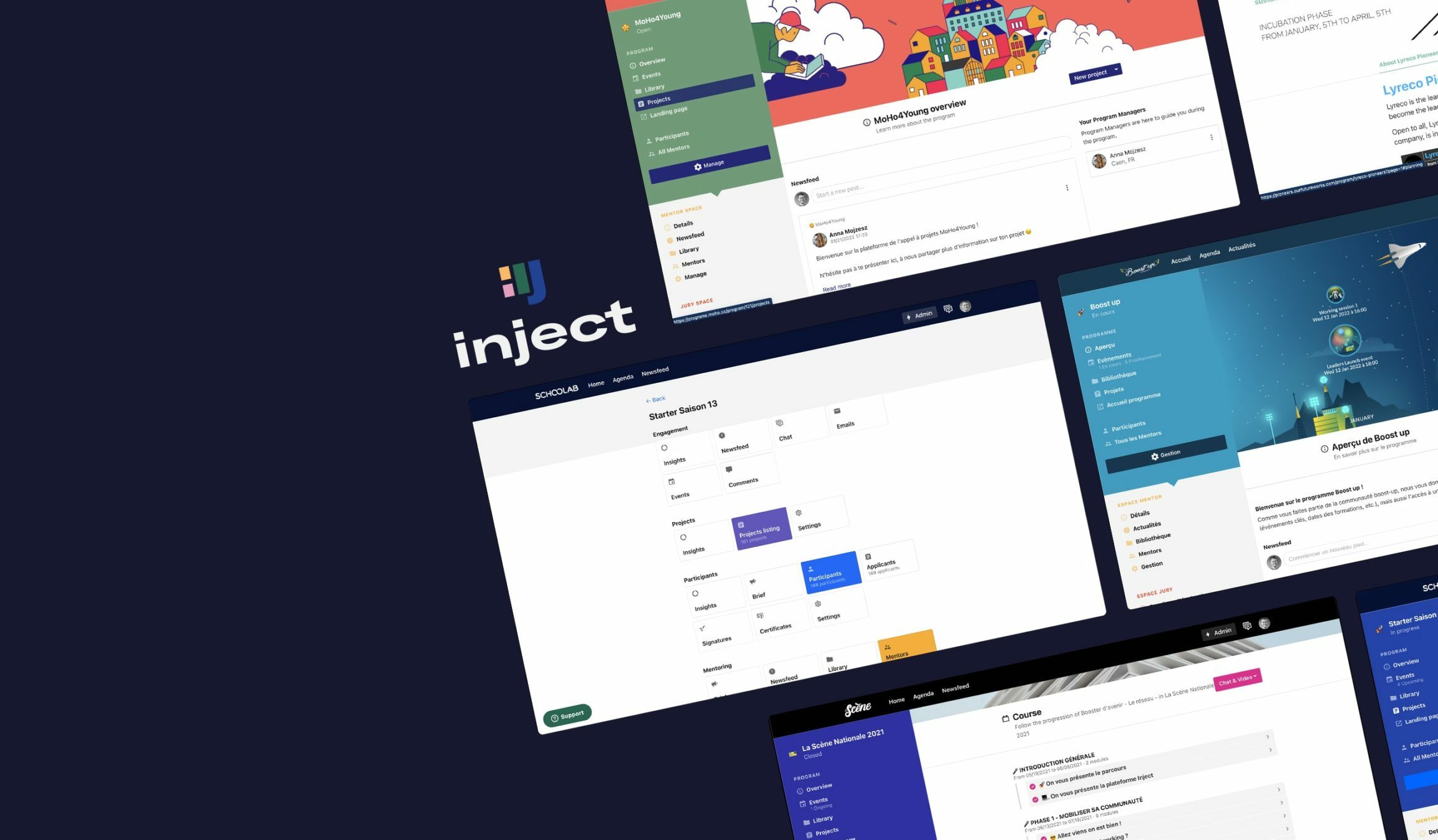 Visuelle de présentation de la plateforme Injetct
