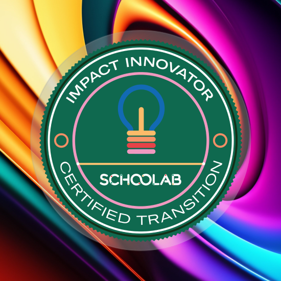 Logo représentant le badge Impact Innovator correspondant au système de badges numériques de transition d'impact.