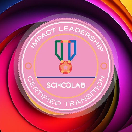 Logo représentant le badge Impact Leadership correspondant au système de badges numériques de transition d'impact.